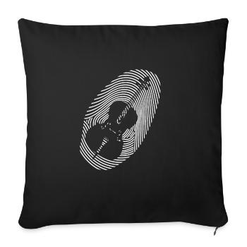 Musique Violoncelle Musique classique Empreinte - Housse de coussin décorative 45 x 45 cm - noir - Devant