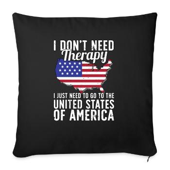 USA flag I American Souvenirs - Sofa pillowcase 17,3'' x 17,3'' (45 x 45 cm) - black - Front