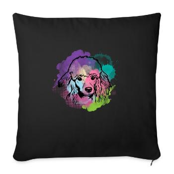 Dog Lover I Splash Art Poodle - Sofa pillowcase 17,3'' x 17,3'' (45 x 45 cm) - black - Front