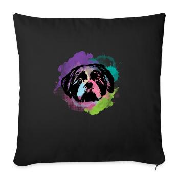 Dog Lover I Splash Art Shih Tzu - Sofa pillowcase 17,3'' x 17,3'' (45 x 45 cm) - black - Front