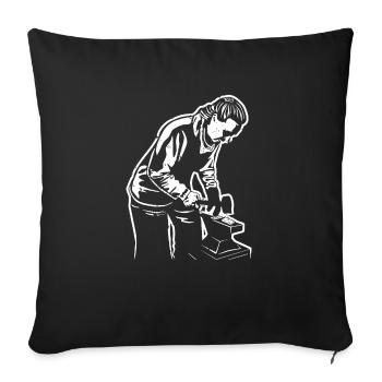 Blacksmith T Shirt Blacksmithing Shirt Blacksmith - Sofa pillowcase 17,3'' x 17,3'' (45 x 45 cm) - black - Front