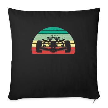 Course course automobile Grandprix Sport automobile - Housse de coussin décorative 45 x 45 cm - noir - Devant