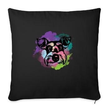 Dog Lover I Splash Art Miniature Schnauzer - Sofakissenbezug 45 x 45 cm - Schwarz - Vorne