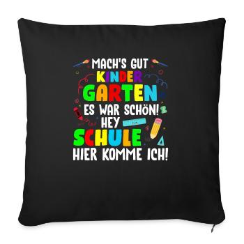 Grundschule Einschulung Schulkind 2022 Schultag - Sofakissenbezug 45 x 45 cm - Schwarz - Vorne