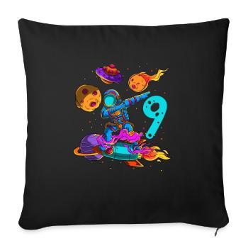 Astronaut In Space 9th Birthday - Sofa pillowcase 17,3'' x 17,3'' (45 x 45 cm) - black - Front