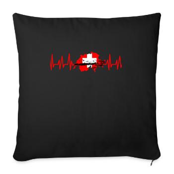 Switzerland Swiss Swiss Gift Alps Mountains Flag - Sofa pillowcase 17,3'' x 17,3'' (45 x 45 cm) - black - Front