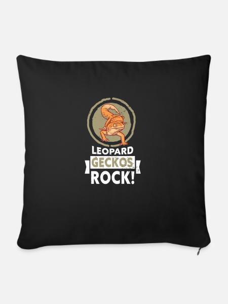Leopard Gecko Leopard Geckos Rock! - Sofakissenbezug 45 x 45 cm - Schwarz