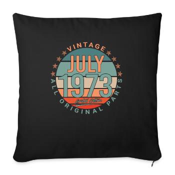 Vintage July 1973 - Sofa pillowcase 17,3'' x 17,3'' (45 x 45 cm) - black - Front