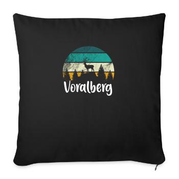 Voralberg Geschenk Vorarlberger Spruch - Sofakissenbezug 45 x 45 cm - Schwarz - Vorne