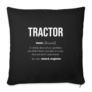 Tracteur - Housse de coussin décorative 45 x 45 cm - noir - Devant