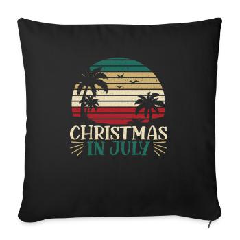 Christmas In July Summer Holidays - Sofa pillowcase 17,3'' x 17,3'' (45 x 45 cm) - black - Front