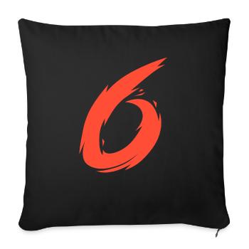 6 - Sofa pillowcase 17,3'' x 17,3'' (45 x 45 cm) - black - Front
