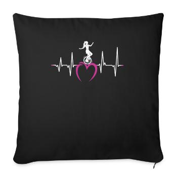 monocycle monocycliste mon coeur coup de cirque filles - Housse de coussin décorative 45 x 45 cm - noir - Devant