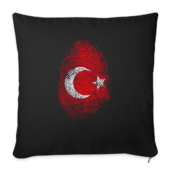 Turkey Flag Turkish Fingerprint - Sofa pillowcase 17,3'' x 17,3'' (45 x 45 cm) - black - Front