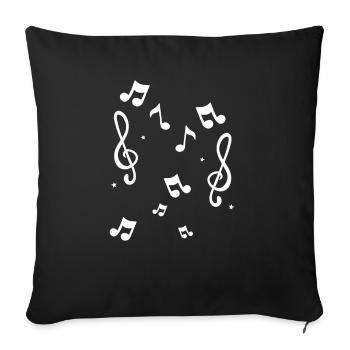 Musique Notes musicales - Housse de coussin décorative 45 x 45 cm - noir - Devant