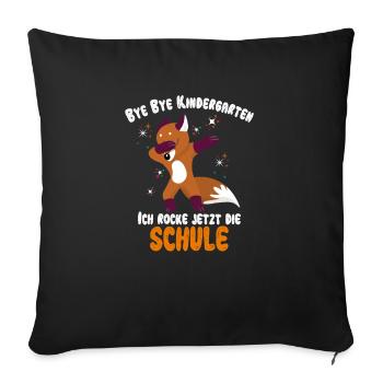 Kindergarten Schule Einschulung Jungs outfit - Sofakissenbezug 45 x 45 cm - Schwarz - Vorne