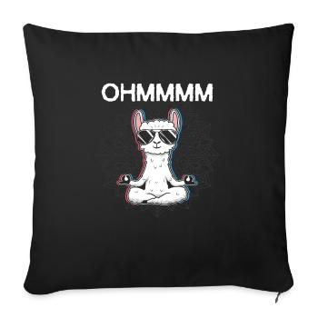 OHMMM Meditation Lama yoga - Housse de coussin décorative 45 x 45 cm - noir - Devant