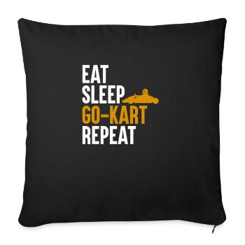 Go Kart Go karting Eat Sleep Kart - Sofa pillowcase 17,3'' x 17,3'' (45 x 45 cm) - black - Front