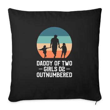 Funny Daughter Gift Idea For Dad - Sofakissenbezug 45 x 45 cm - Schwarz - Vorne