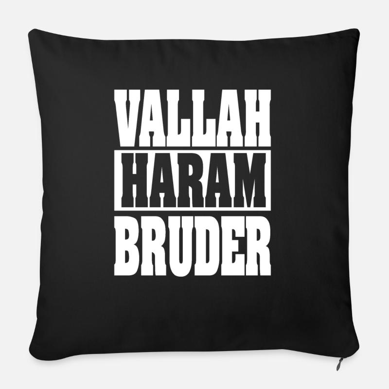 Vallah Haram Bruder - Sofakissenbezug 45 x 45 cm - Schwarz