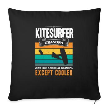 Kitesurfing Grandpa Kiteboarder Grandfather Kite - Sofakissenbezug 45 x 45 cm - Schwarz - Vorne