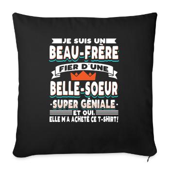 Beau-Frère Cadeau - Housse de coussin décorative 45 x 45 cm - noir - Devant