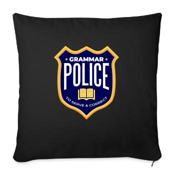 Writing Writer Grammar Police - Sofa pillowcase 17,3'' x 17,3'' (45 x 45 cm) - black - Front