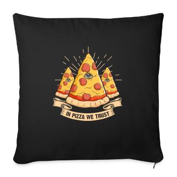 In pizza we trust iluminati fastfood - Sofa pillowcase 17,3'' x 17,3'' (45 x 45 cm) - black - Front