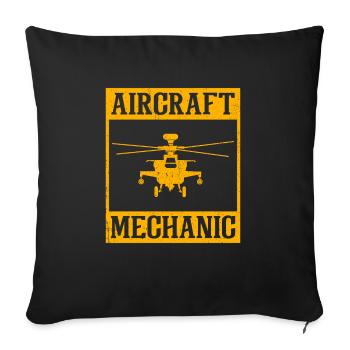 Mécanicien d’aéronefs mécaniciens aéronautiques - Housse de coussin décorative 45 x 45 cm - noir - Devant