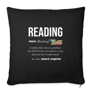 read - Sofa pillowcase 17,3'' x 17,3'' (45 x 45 cm) - black - Front