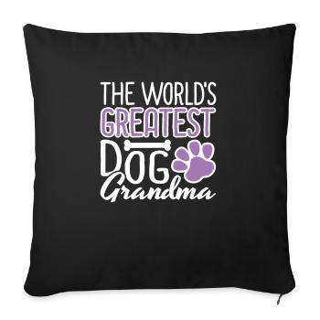 La plus grande grand-mère de chien du monde que j’aime mon chien - Housse de coussin décorative 45 x 45 cm - noir - Devant