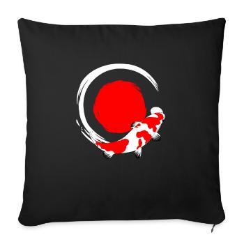 Koi poisson cadeau poisson japonais - Housse de coussin décorative 45 x 45 cm - noir - Devant