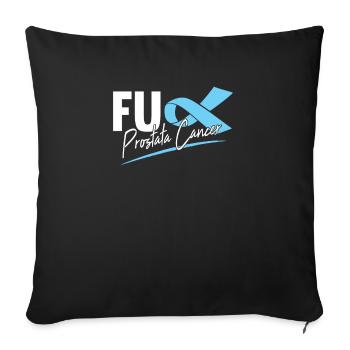 Prostate cancer lutte rengaine santé cadeau - Housse de coussin décorative 45 x 45 cm - noir - Devant