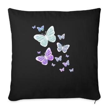 Papillon Papillon Animal Couleur colorée - Housse de coussin décorative 45 x 45 cm - noir - Devant