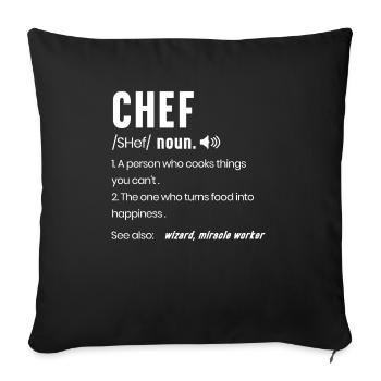 Koch Description Culinary Cooking - Sofa pillowcase 17,3'' x 17,3'' (45 x 45 cm) - black - Front
