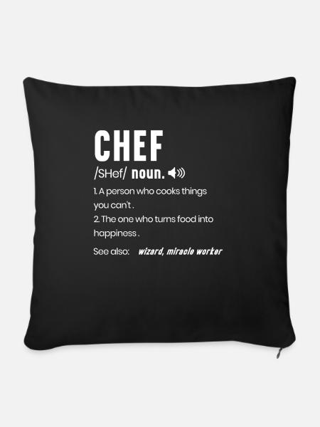 Koch Beschreibung Kulinarisches Kochen - Sofakissenbezug 45 x 45 cm - Schwarz