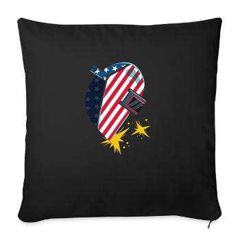 American Flag I Welding Helmet I Welder - Sofa pillowcase 17,3'' x 17,3'' (45 x 45 cm) - black - Front