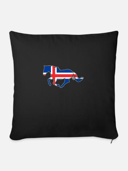 Islandpferd - Sofakissenbezug 45 x 45 cm - Schwarz