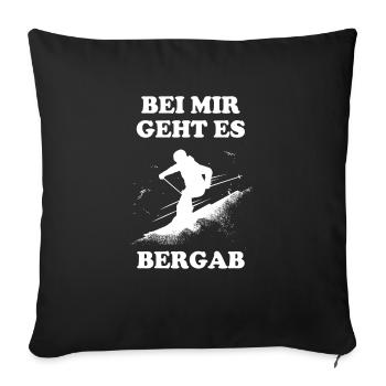 Ski Tshirt Apres Skispringen Winter Schnee Skilift - Sofakissenbezug 45 x 45 cm - Schwarz - Vorne