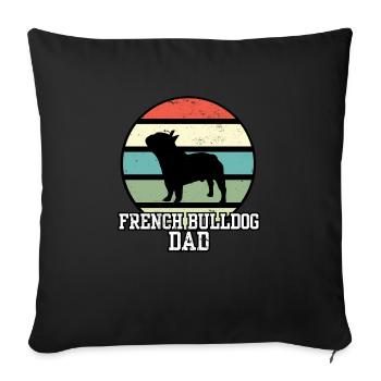 French Bulldog Dad I Retro Frenchie Dad - Sofa pillowcase 17,3'' x 17,3'' (45 x 45 cm) - black - Front