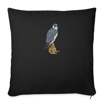 Wanderfalke I Greifvogel Falke Beizjagd Motiv für - Sofakissenbezug 45 x 45 cm - Schwarz - Vorne