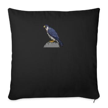 Wanderfalke I Greifvogel Falke Beizjagd Motiv für - Sofakissenbezug 45 x 45 cm - Schwarz - Vorne