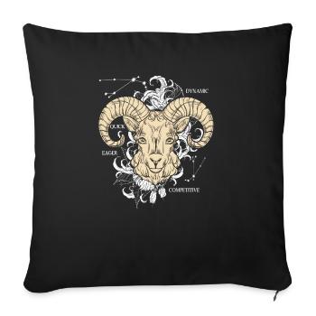 Sternzeichen Steinbock - Sofakissenbezug 45 x 45 cm - Schwarz - Vorne