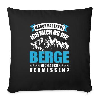 Berge - Sofakissenbezug 45 x 45 cm - Schwarz - Vorne