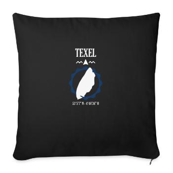 Texel Landkarte Koordinaten - Sofakissenbezug 45 x 45 cm - Schwarz - Vorne