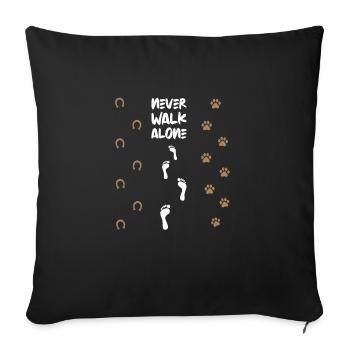 Pferd Hund Pony - Sofakissenbezug 45 x 45 cm - Schwarz - Vorne