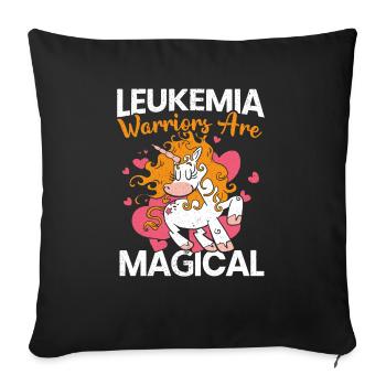 Leucémie Guerriers Sont Des Licornes Magiques - Housse de coussin décorative 45 x 45 cm - noir - Devant