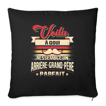 Arrière-grand-père Humour - Housse de coussin décorative 45 x 45 cm - noir - Devant