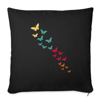 Papillon - Housse de coussin décorative 45 x 45 cm - noir - Devant