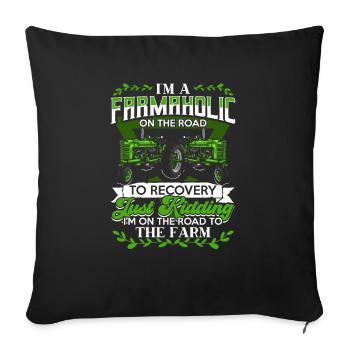 agriculteur agriculteur cadeau sort tracteur fan - Housse de coussin décorative 45 x 45 cm - noir - Devant